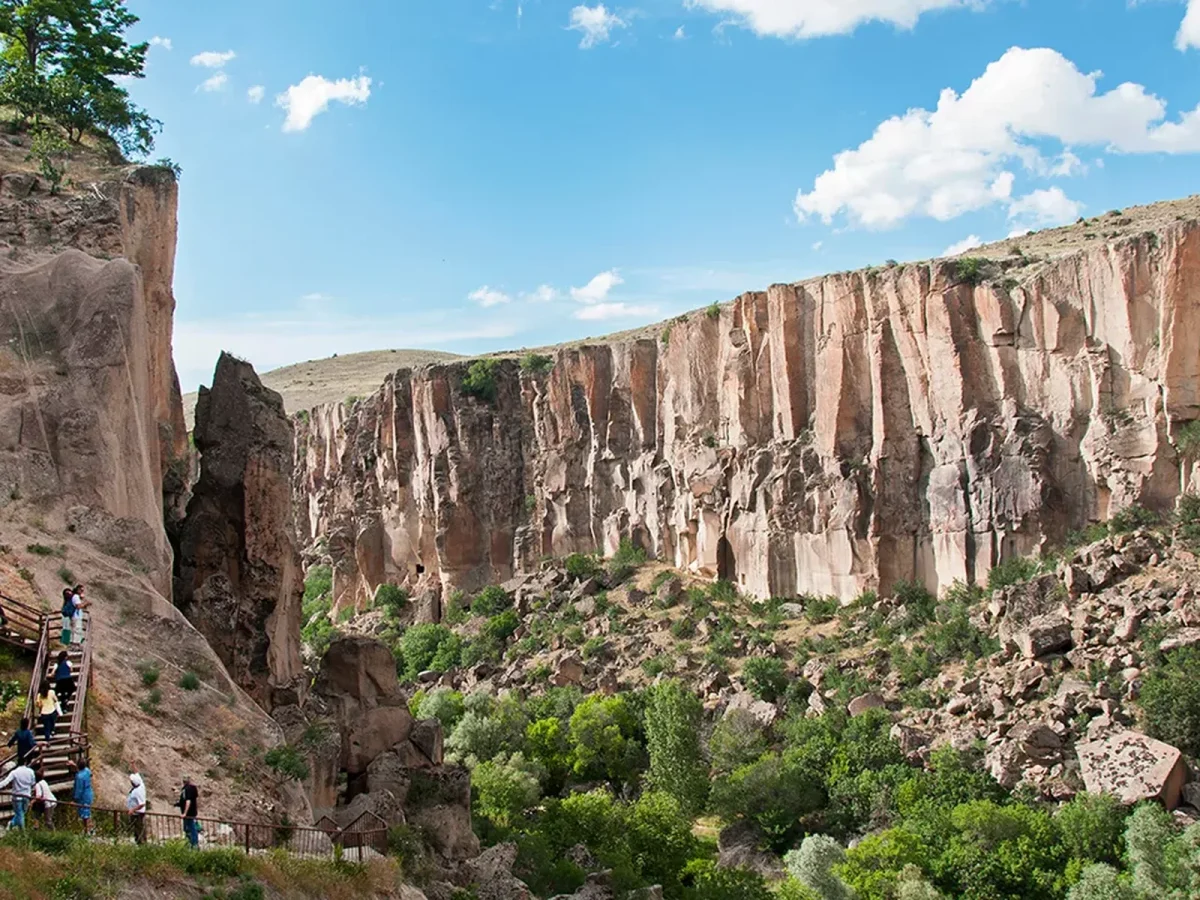 Rock cut churches along Ihlara Valley in Cappadocia