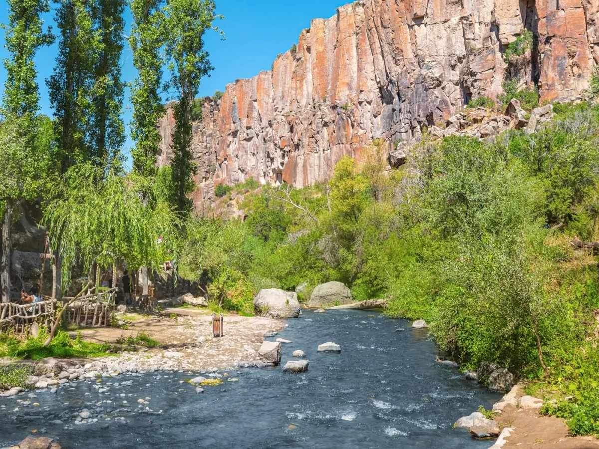 Scenic Ihlara Valley canyon walk in Cappadocia