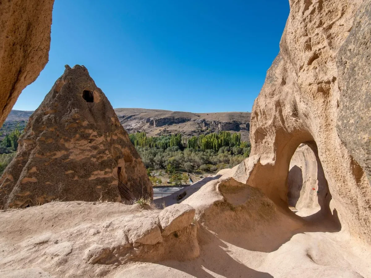 Rock cut rooms at Selime Monastery in Cappadocia