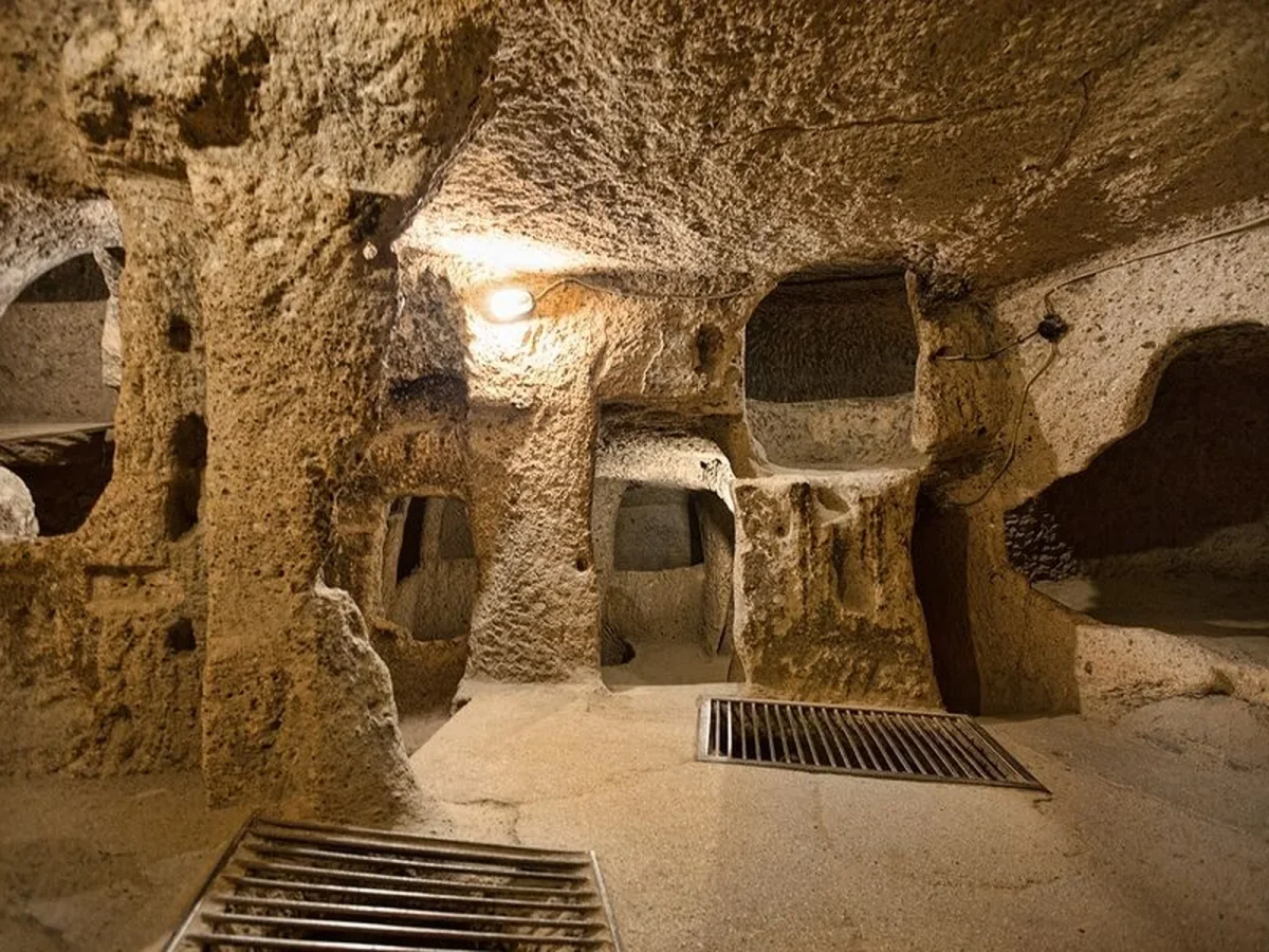 Guided underground city visit on green tour in Cappadocia