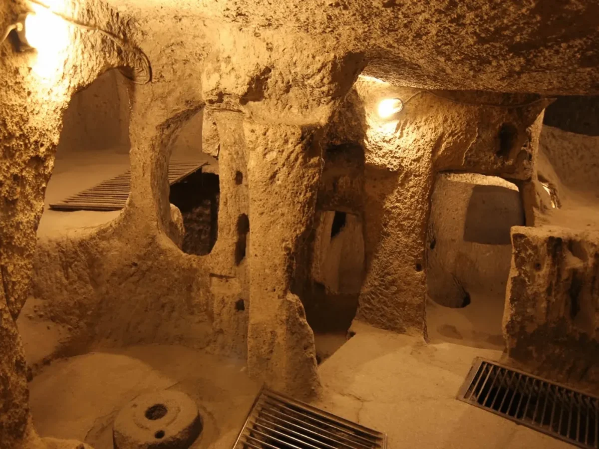 Cappadocia underground city rock carved rooms