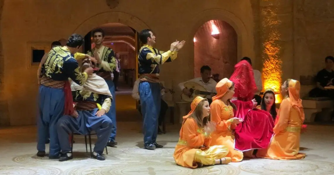 Turkish wedding tradition performance, Cappadocia cultural night, traditional folk ceremonies, Turkish heritage events, Cappadocia entertainment