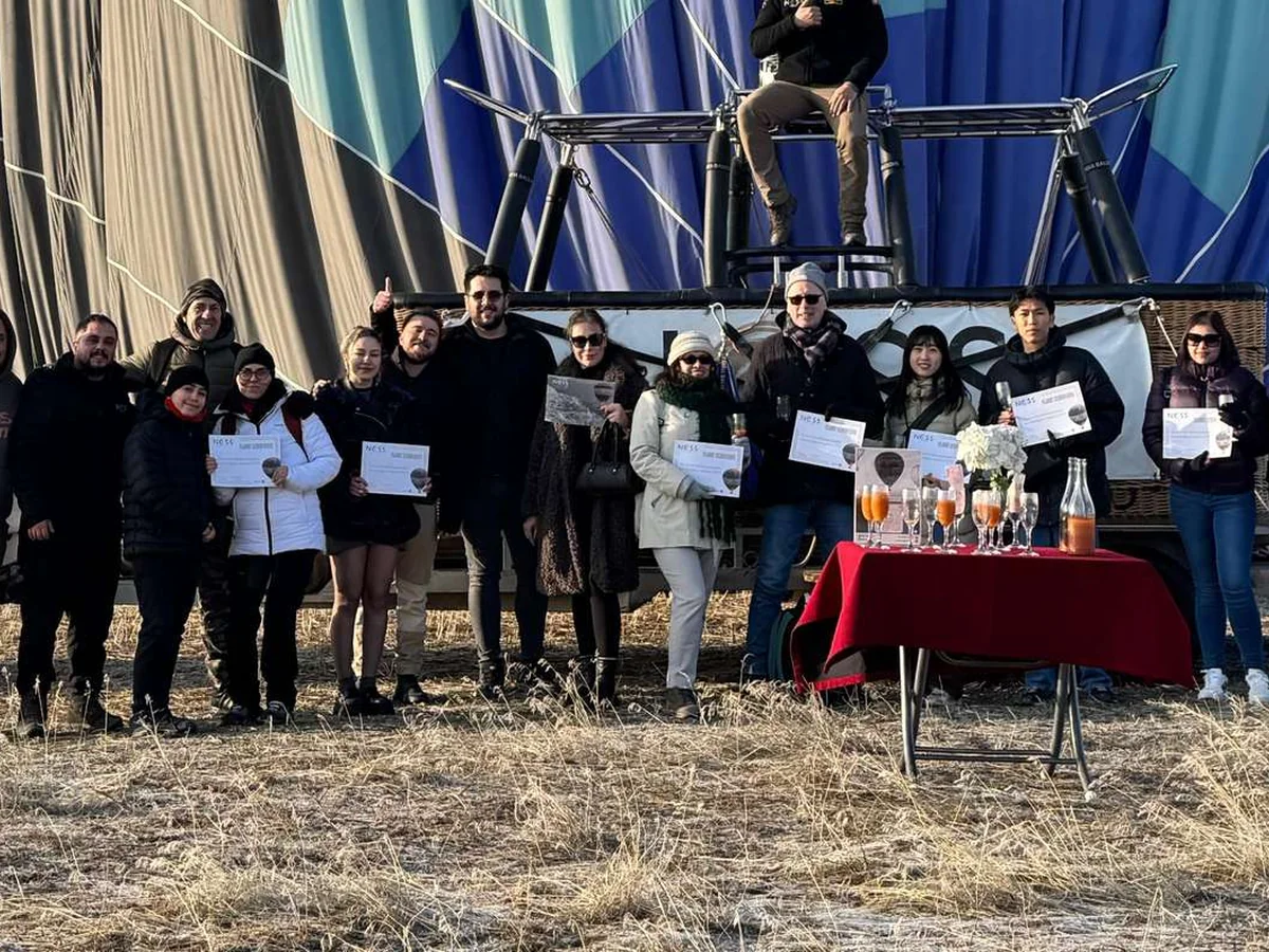 Soganli balloon flight certificate celebration in Cappadocia