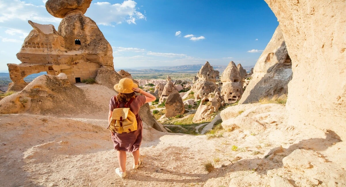 Scenic hiking trail through the valleys of Cappadocia