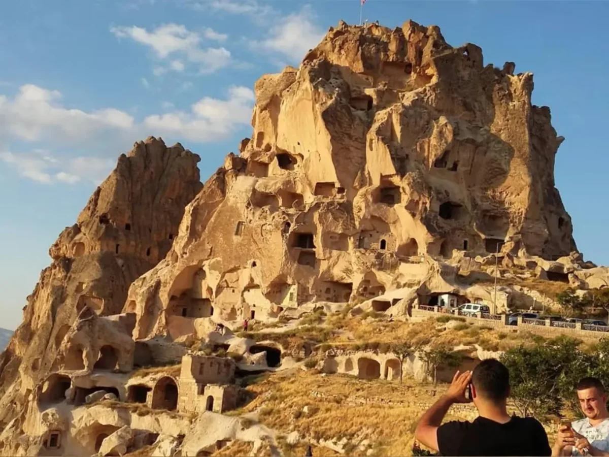 Uchisar Castle panorama on the Cappadocia Eco Red Tour