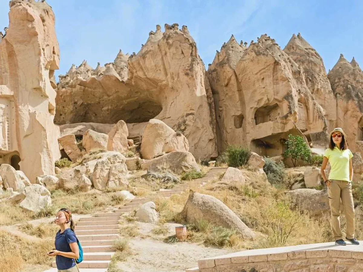 Fairy chimneys at Zelve Open Air Museum on the Cappadocia Eco Red Tour
