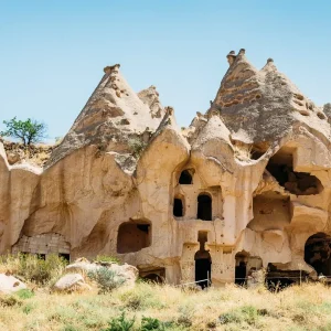 Rock-cut caves at Zelve Open Air Museum on the Cappadocia Eco Red Tour