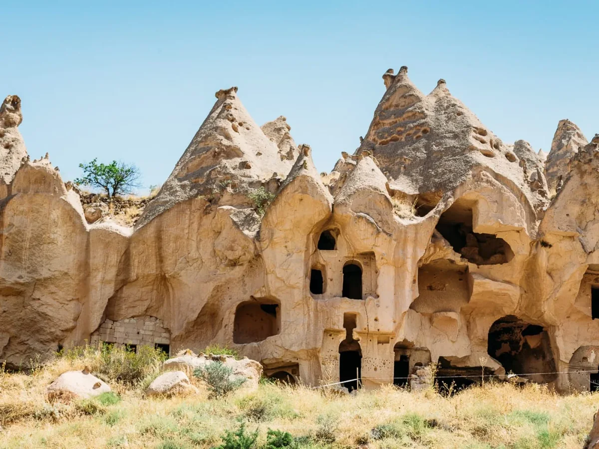 Rock-cut caves at Zelve Open Air Museum on the Cappadocia Eco Red Tour