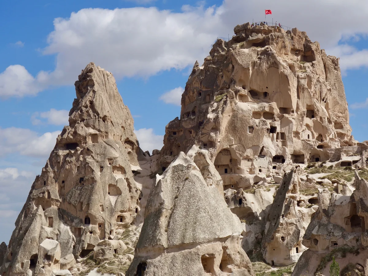 Uchisar Castle panorama on the Cappadocia Mix Tour
