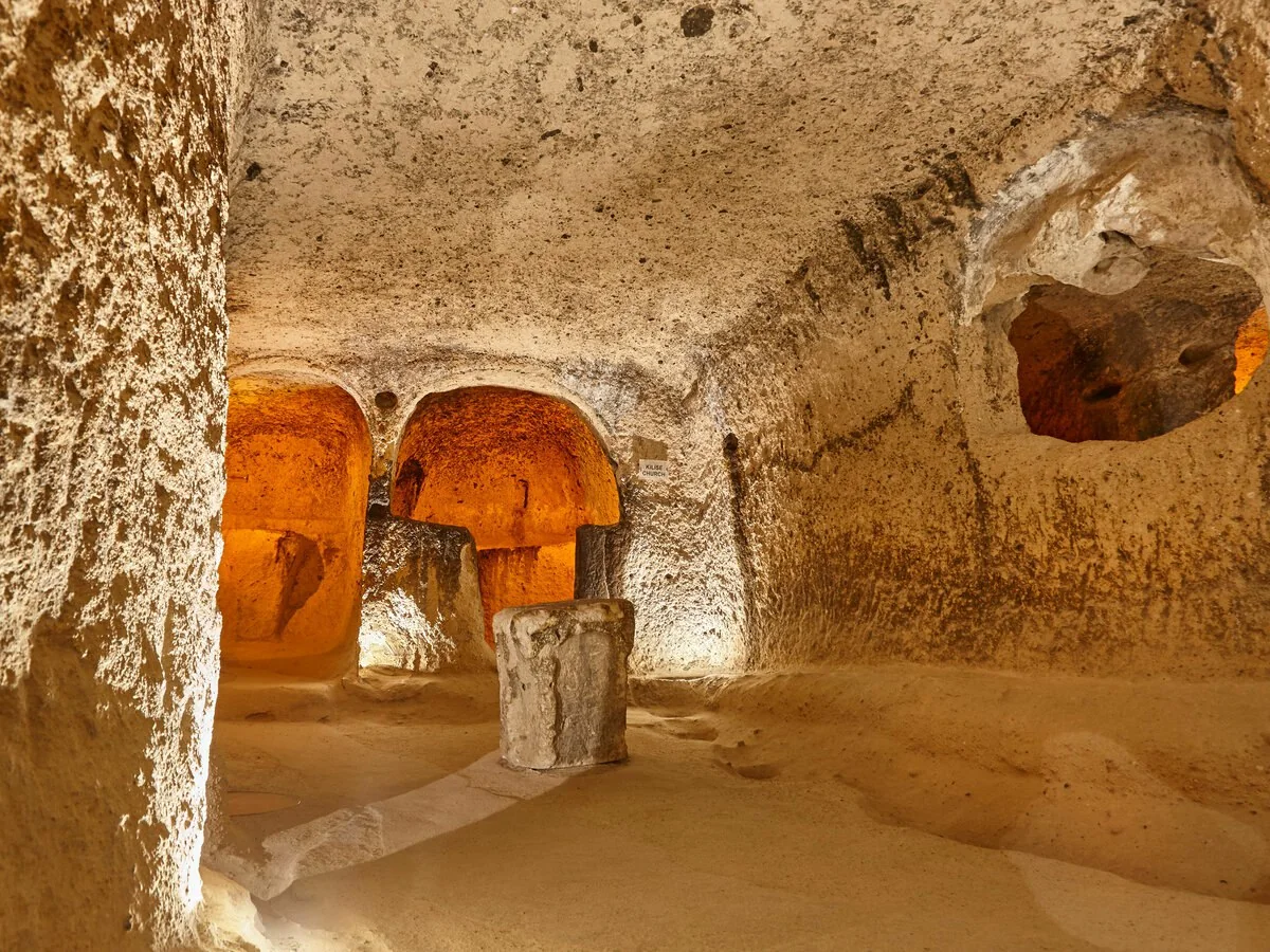 Underground city passage visited on the Cappadocia Mix Tour