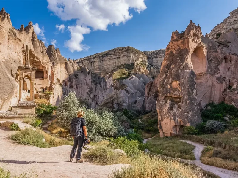 Panoramic view of Zelve Open Air Museum in Cappadocia