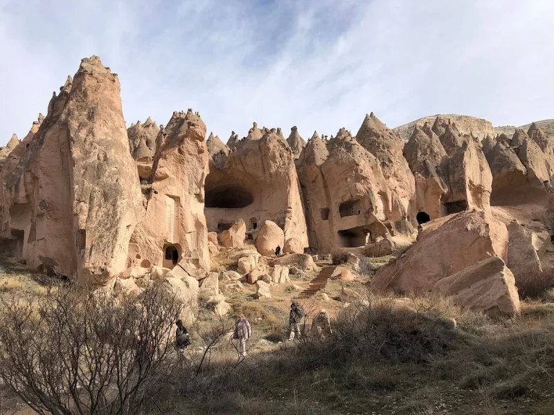 Rock formations at Zelve Open Air Museum in Cappadocia