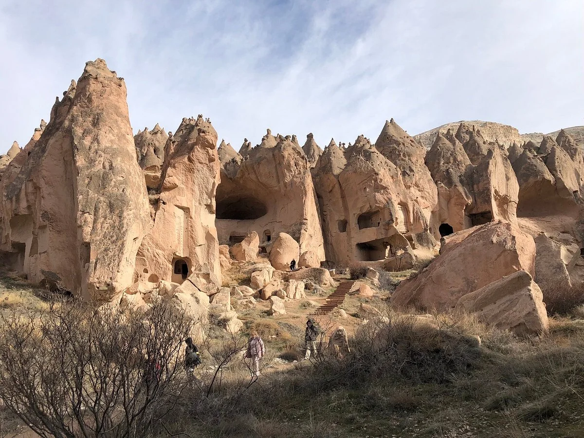 Rock formations at Zelve Open Air Museum in Cappadocia