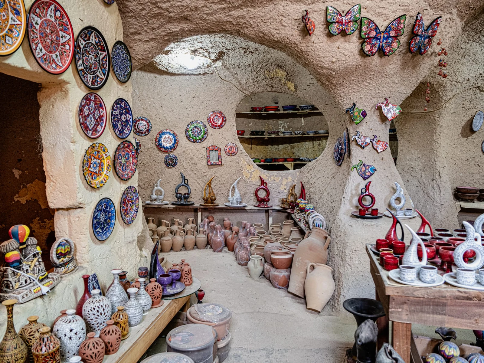 Traditional ceramic shop in Avanos on the Cappadocia North and South Express tour
