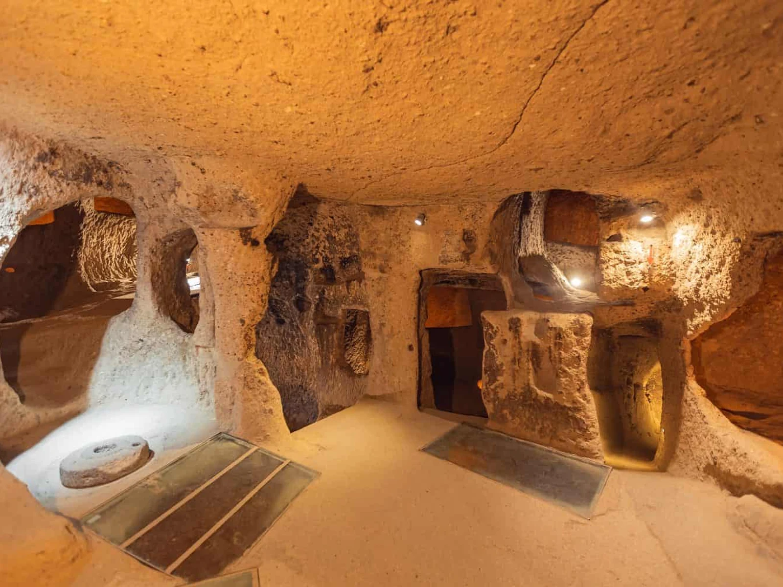 Rock-cut room inside Kaymakli Underground City, Cappadocia