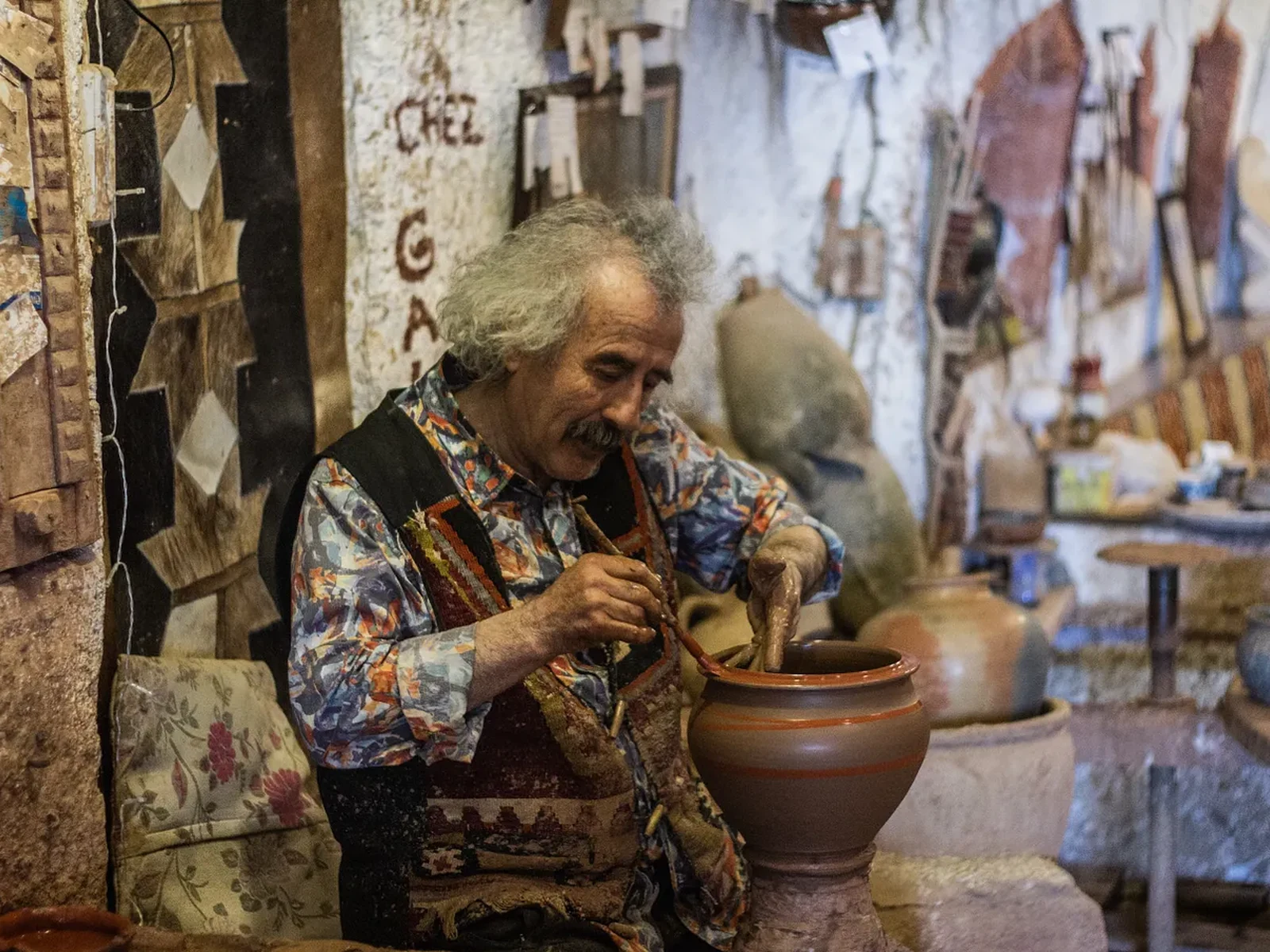 Avanos pottery master demonstrating traditional ceramics on a private Cappadocia tour