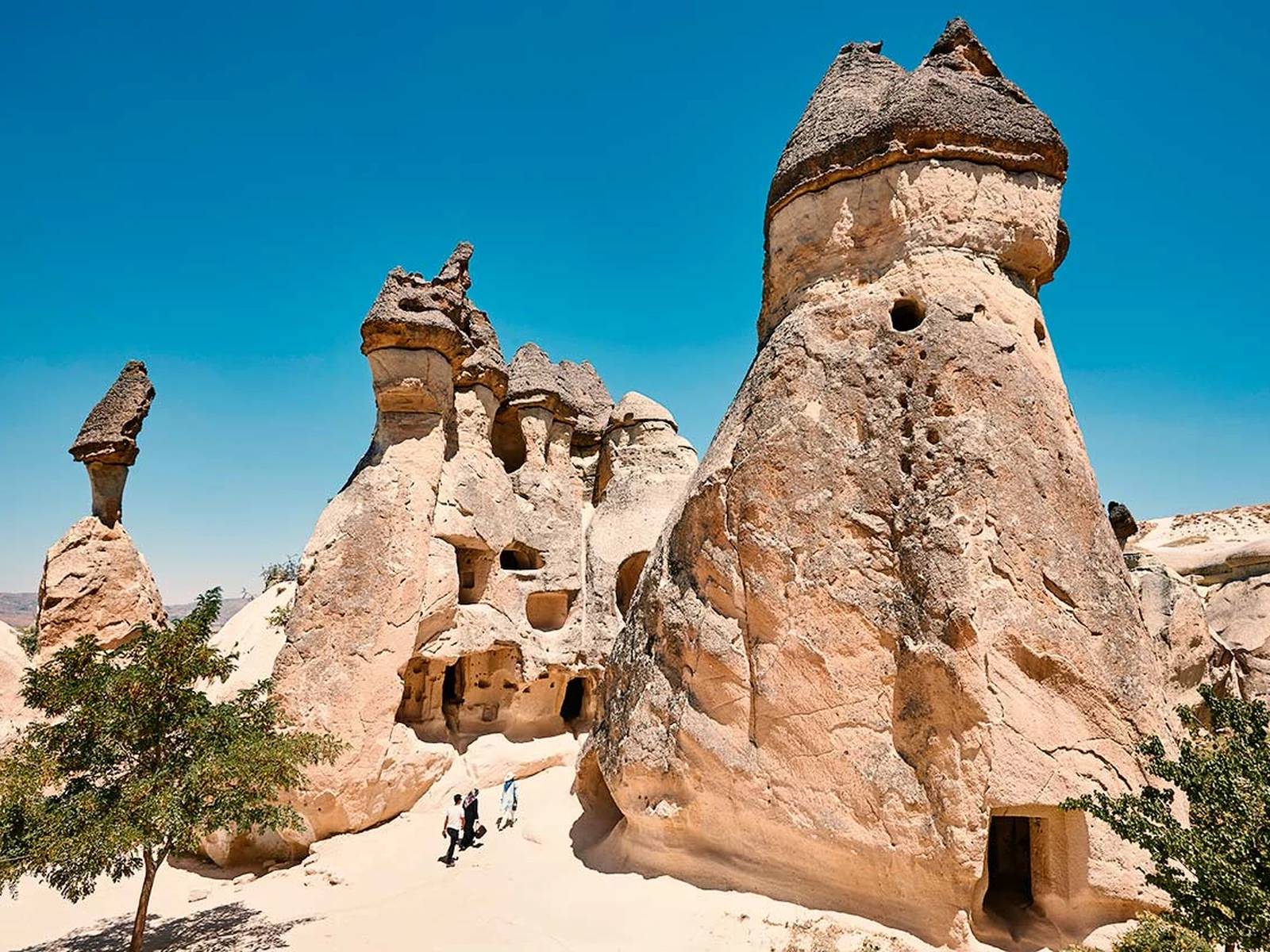 Historic cave dwelling inside a Pasabag fairy chimney in Cappadocia
