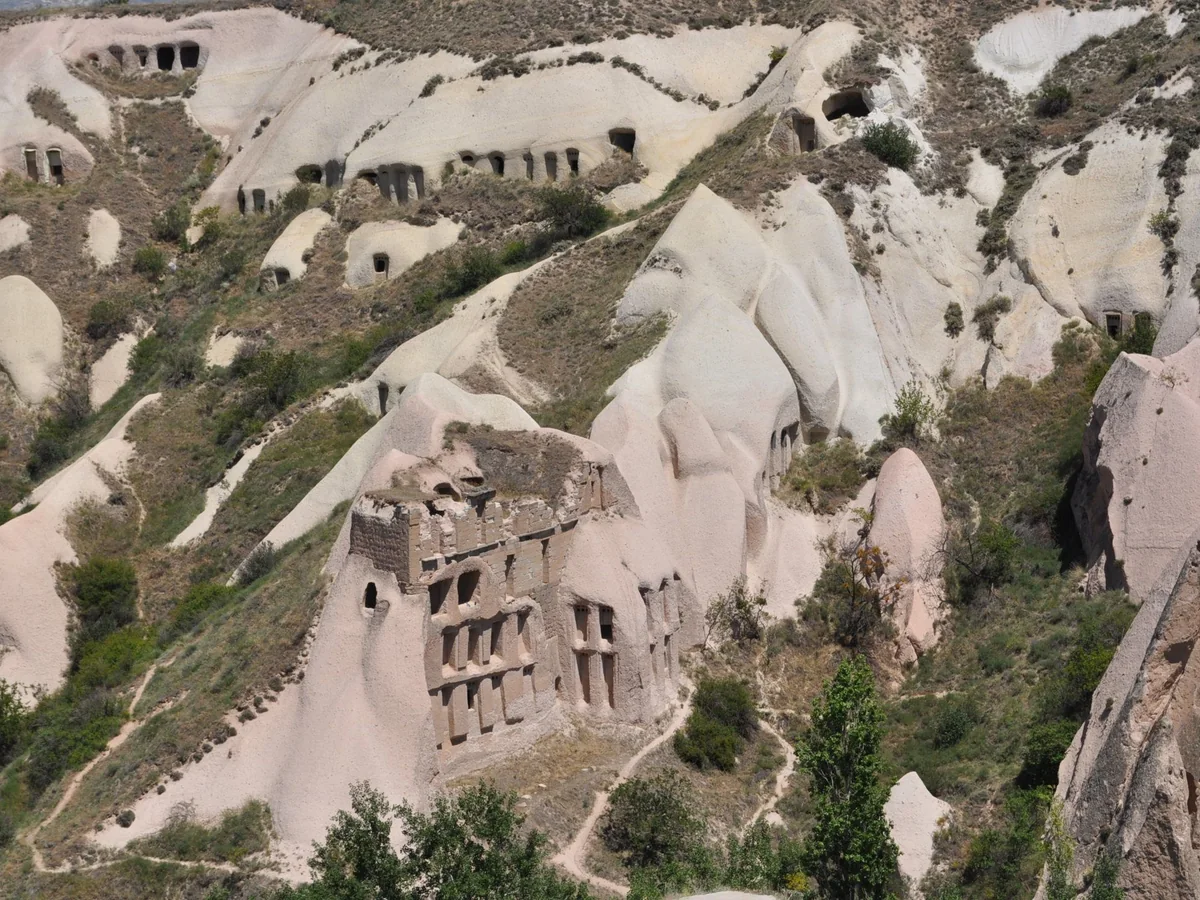 Ancient rock-cut cave dwellings in Cappadocia