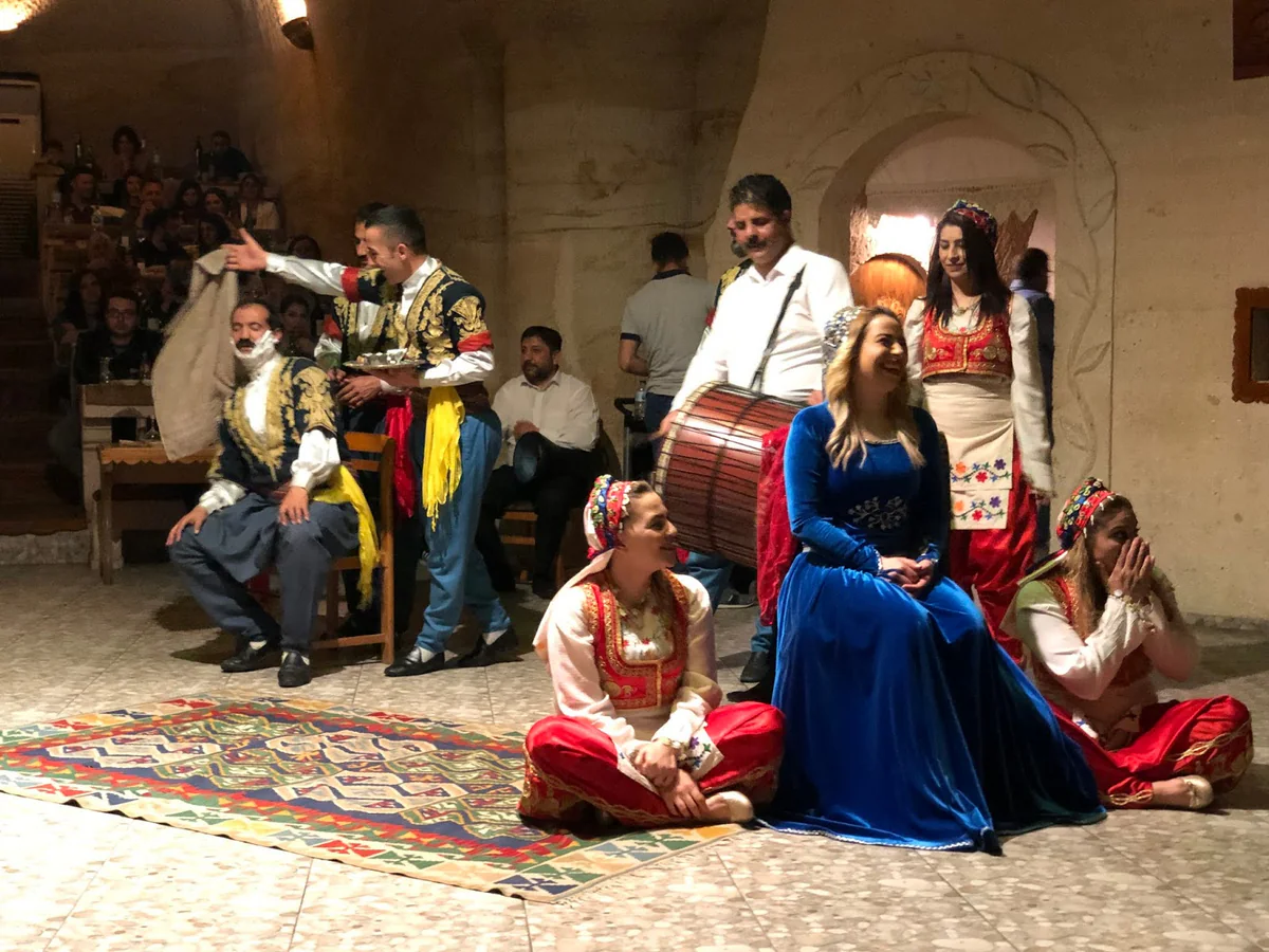 Traditional wedding performance during a Turkish Night Show in Cappadocia