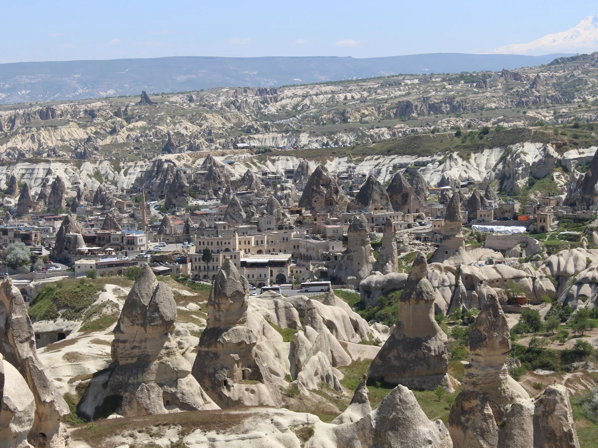 Panoramic fairy chimney landscape at Goreme Panorama on a private Cappadocia Green Tour