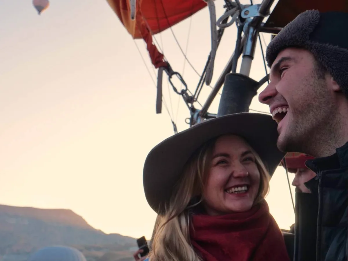 Romantic couple private balloon flight in Cappadocia