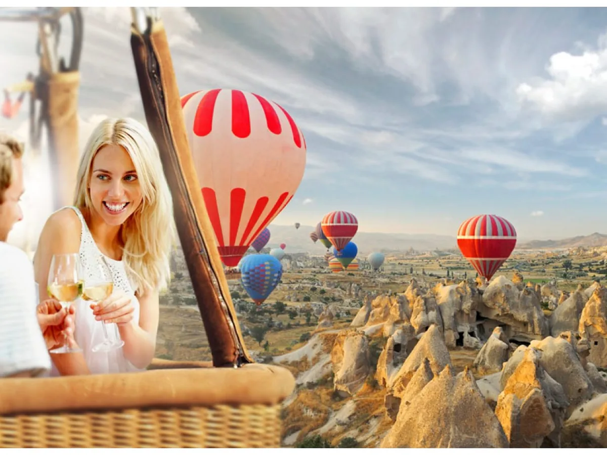 Romantic private balloon flight over Cappadocia