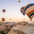 Spectacular hot air balloons over Cappadocia rocks